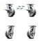 Service Caster 6 Inch Kingpinless V Groove Semi Steel Wheel Caster Swivel Locks 2 Brakes, 4PK SCC-KP30S620-VGR-SLB-BSL-2-BSL-2 - alternate 1